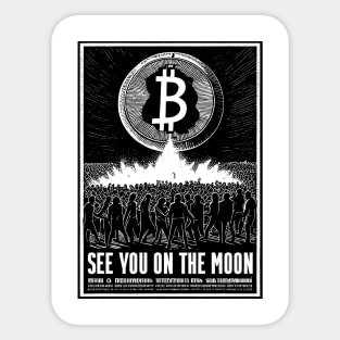 BITCOIN "SEE YOU ON THE MOON"(black) Sticker